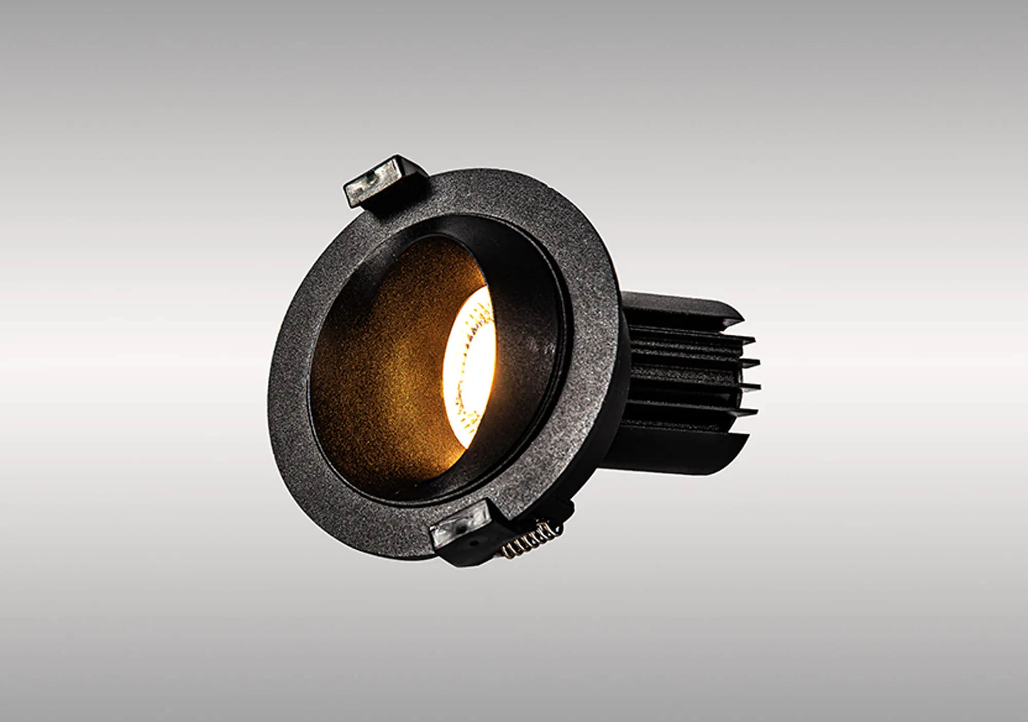 Bonia 12 Tridonic Powered 12W 3000K 1200lm 24° CRI>90 LED Engine Black/Black Fixed Recessed Spotlight, IP20 DM202469  Dlux Bonia 12